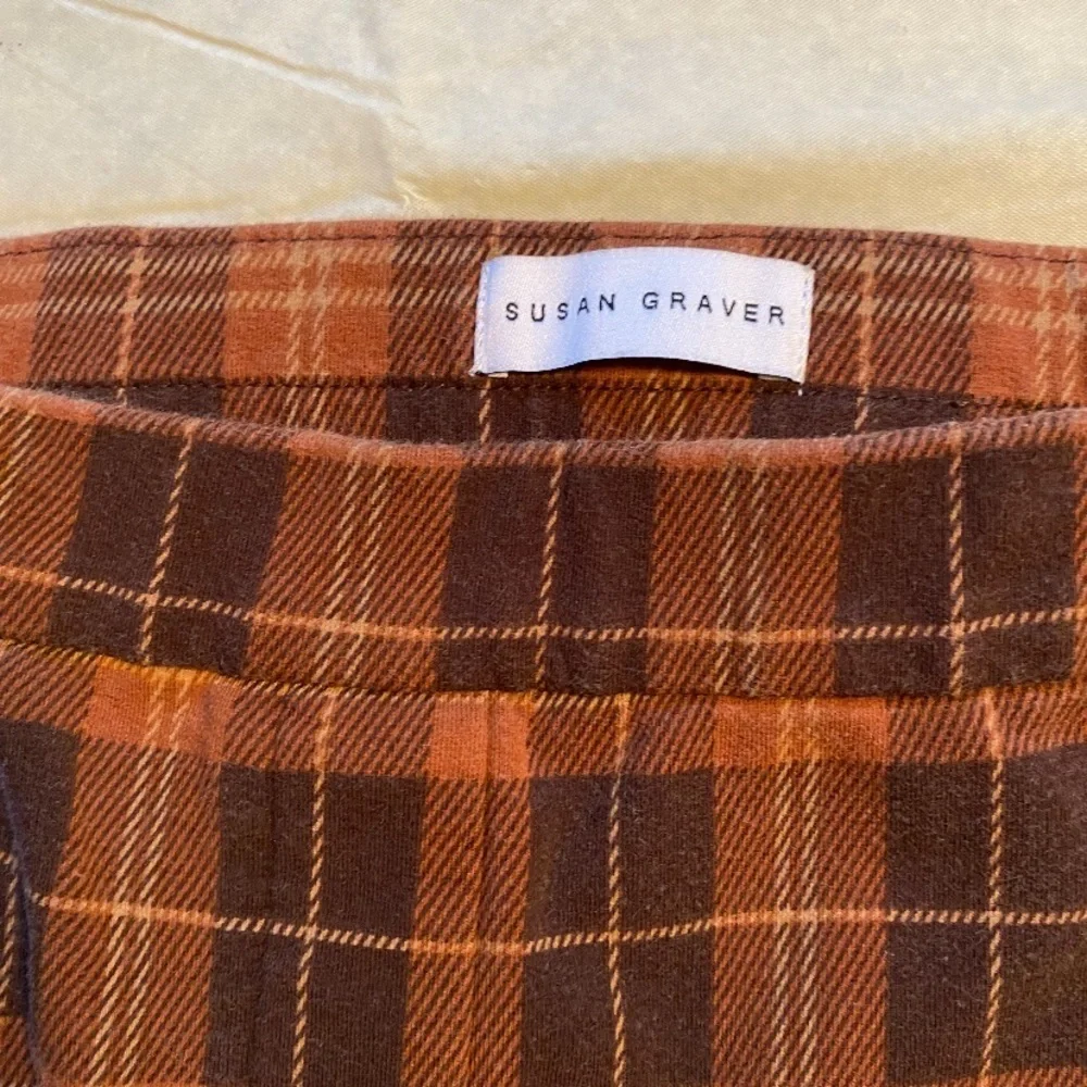 Susan Graver Straight Leg Pull On Career Pants Womens Large Pockets Punk Plaid - Picture 7 of 7